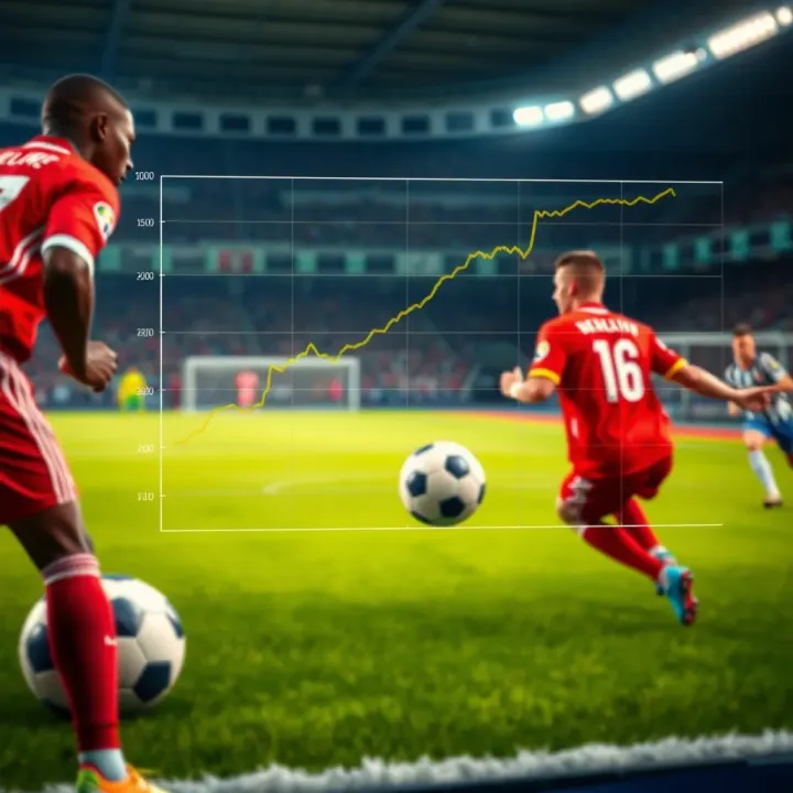 Graphical representation of football betting trends and risk management strategies