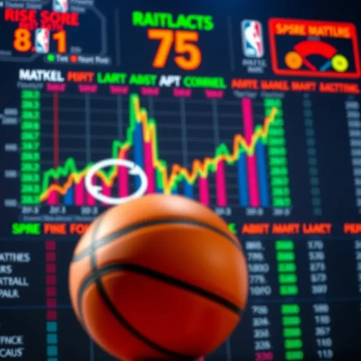 Graphic representation of basketball betting market trends and odds