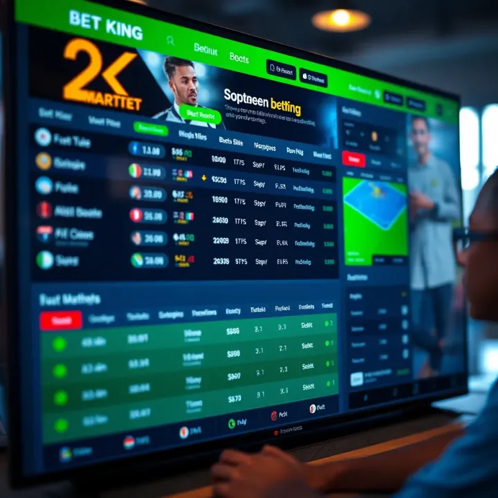 User interface of BetKing sportsbook displaying various betting markets and options