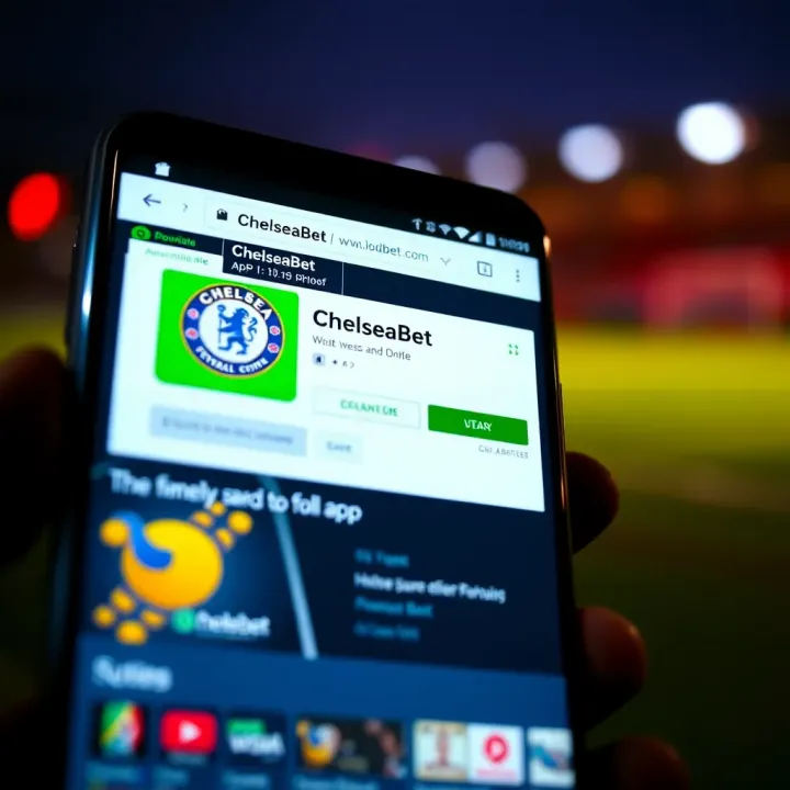 Android device screen showing the ChelseaBet app download page