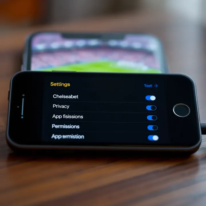Managing Chelseabet App Permissions on iOS Device iPhone displaying privacy settings menu to manage app permissions for Chelseabet