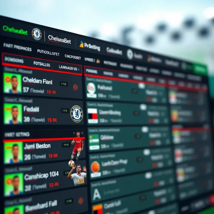 ChelseaBet Sports Betting Markets Available in Nigeria Display of various betting options on ChelseaBet platform with football and basketball matches listed
