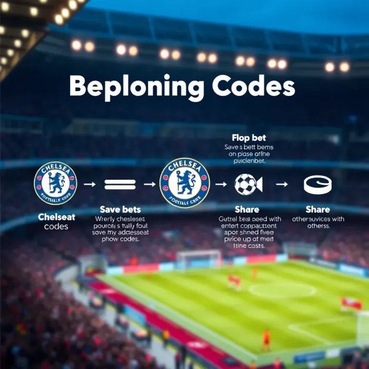 Diagram showing the flow of using ChelseaBet booking codes from saving bets to sharing with others