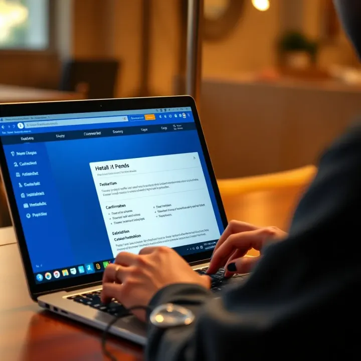 User navigating through the Chelseabet app on a laptop showing system requirements and installation confirmation