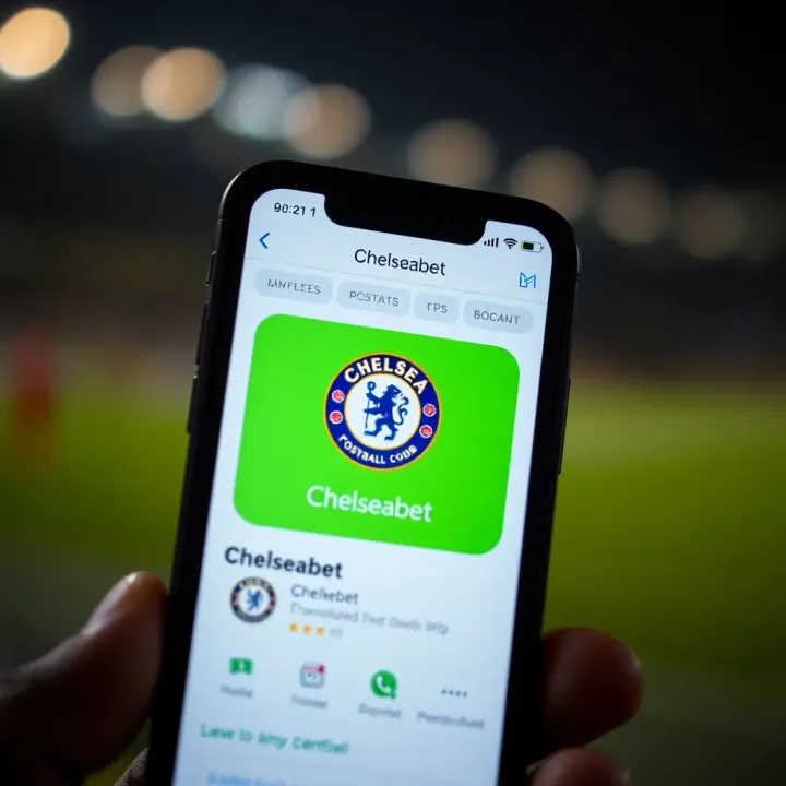 iPhone displaying the Chelseabet app download page on the Nigerian App Store