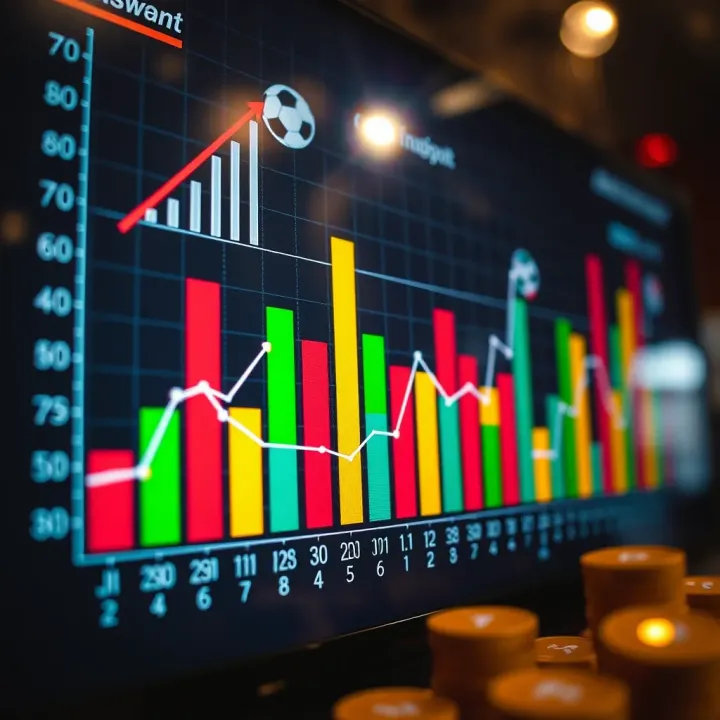 Graph illustrating data analysis for jackpot prediction with colorful bars and trend lines