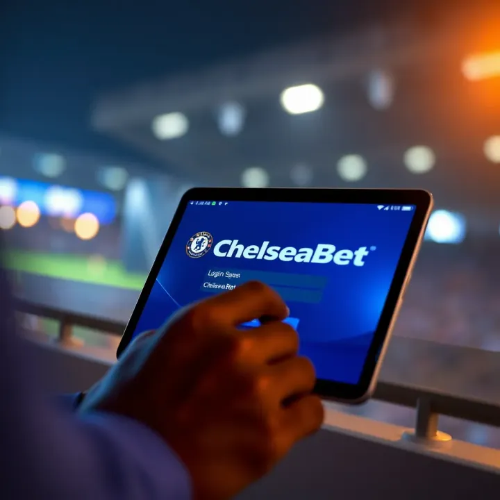 User entering login credentials on ChelseaBet platform on a digital device