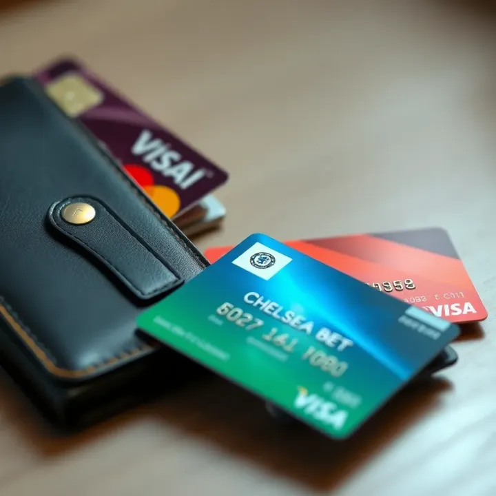 A digital wallet and payment cards representing diverse deposit methods available for ChelseaBet users in Nigeria