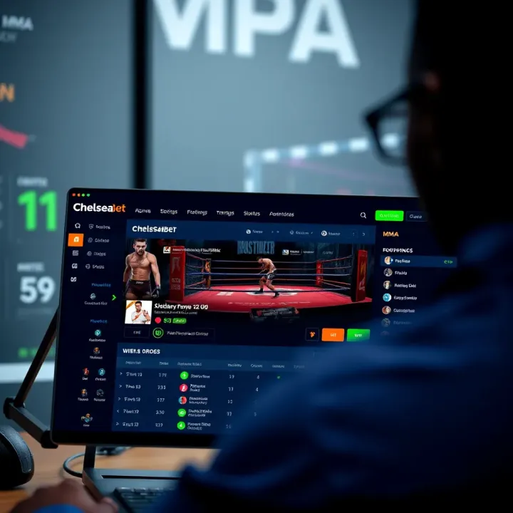 ChelseaBet platform displaying various MMA betting options and odds for Nigerian users