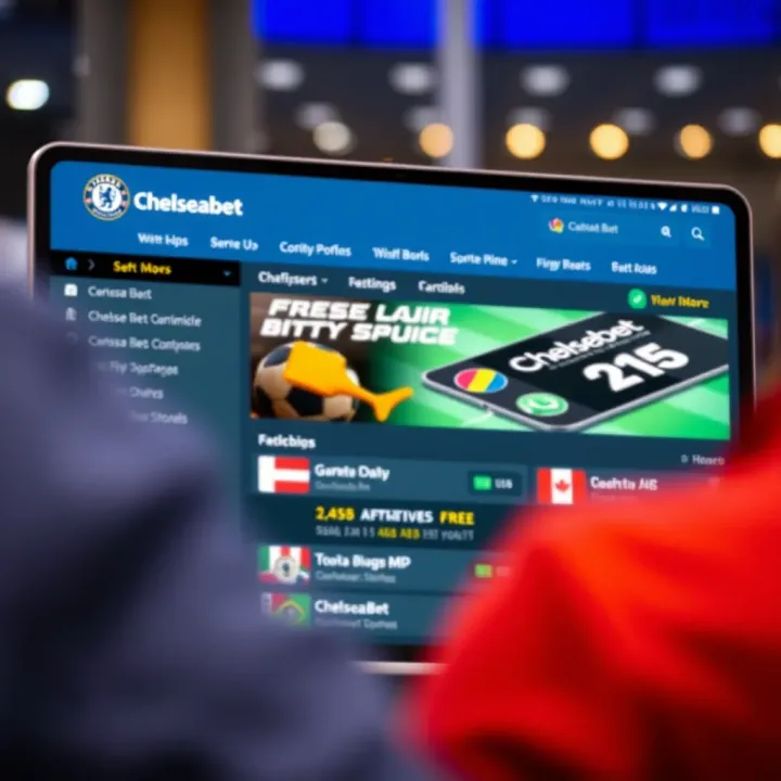 User navigating Chelseabet mobile app dashboard with sports betting options
