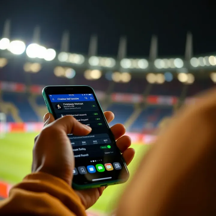User checking ChelseaBet account balance on mobile to verify deposit status