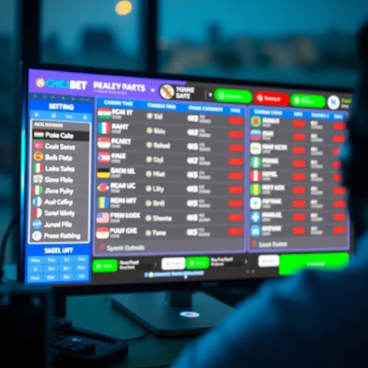 A vibrant digital dashboard displaying NFL betting options on an online platform tailored for Nigerian users