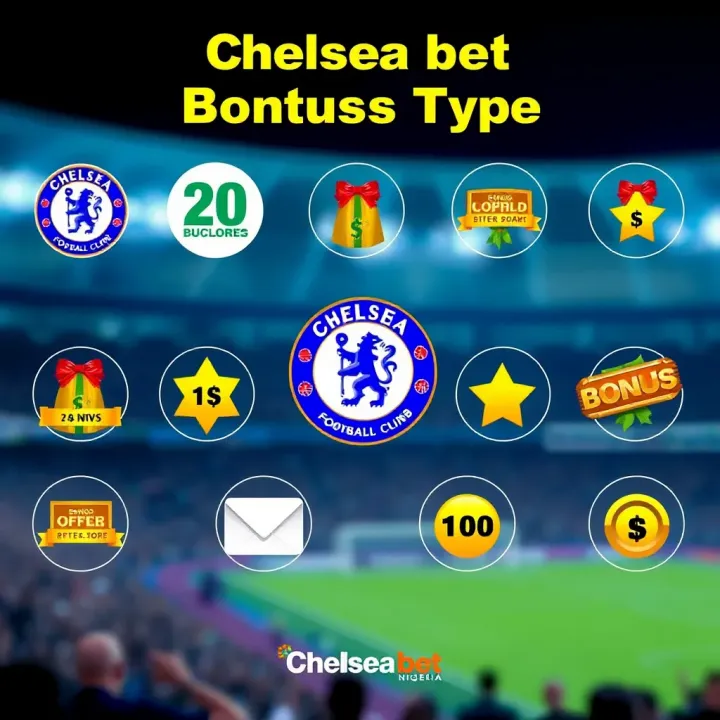 Illustration of various Chelseabet Nigeria bonus icons representing different betting offers