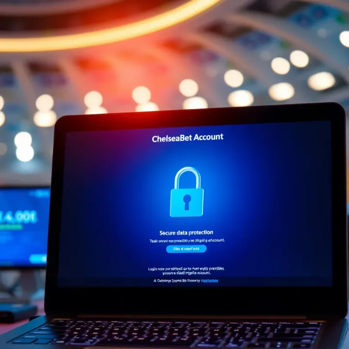 Secure login screen displaying secure data protection features on ChelseaBet