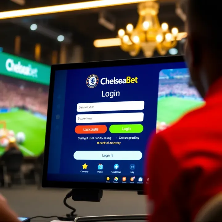 Screenshot of ChelseaBet online casino login page showcasing secure access and user-friendly design