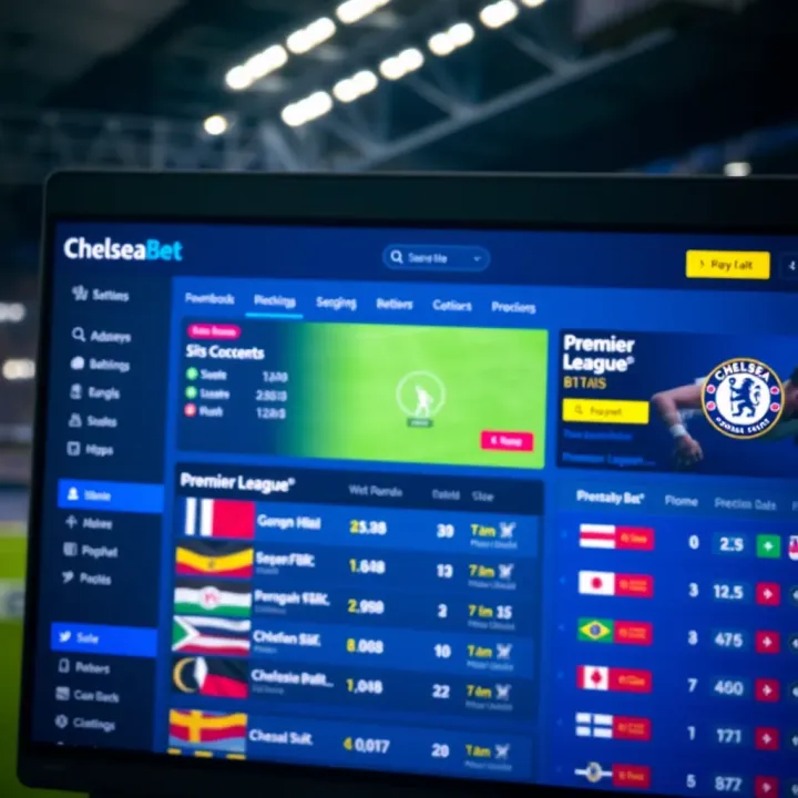 ChelseaBet Platform with Premier League Betting Options ChelseaBet interface showing Premier League match odds and betting options