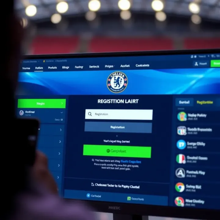 User interface showing registration form on Chelseabet platform