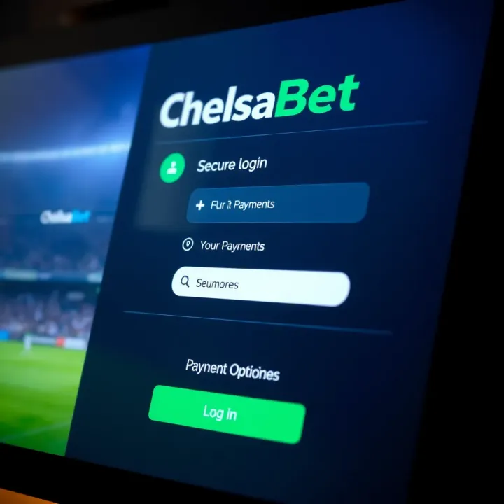 Secure login screen with payment and support options for ChelseaBet users
