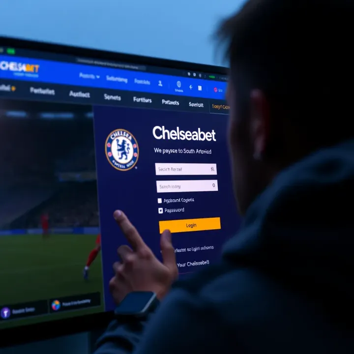 User entering secure login credentials on Chelseabet South Africa platform