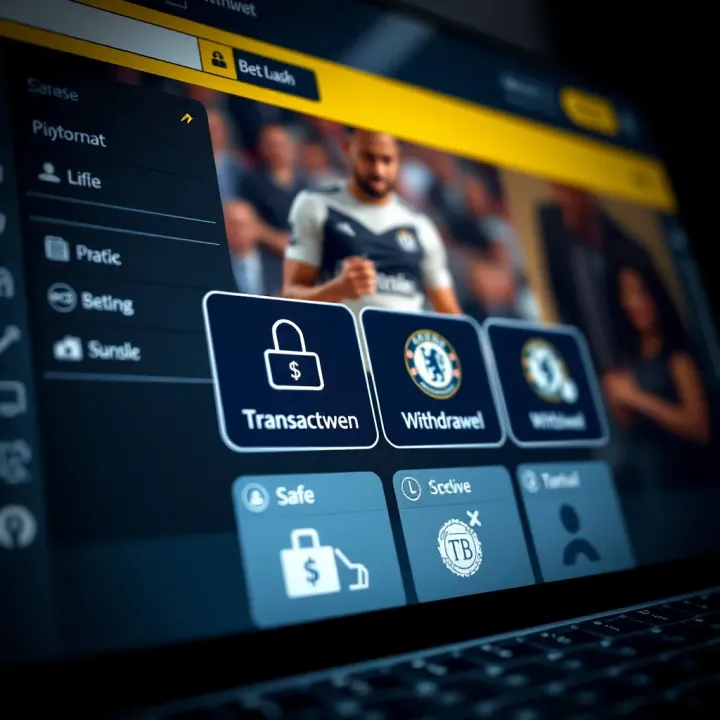 Secure online betting platform showing safe transaction and withdrawal icons
