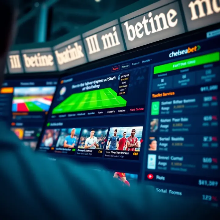 User interface showing various sports betting options on Chelseabet platform