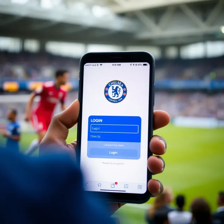 Mobile phone screen showing the ChelseaBet login page on an old mobile platform