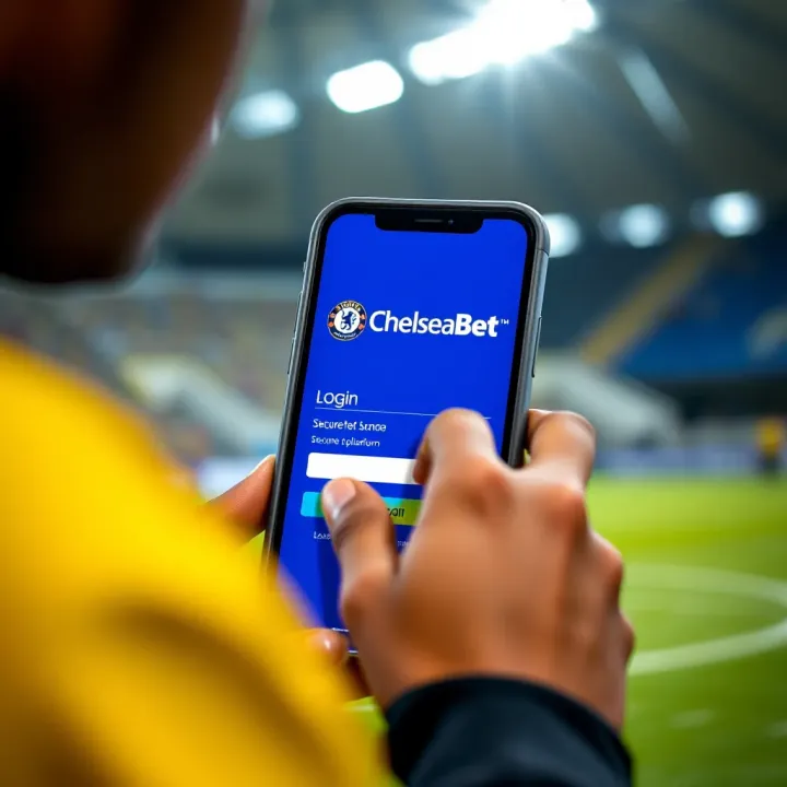 User logging into ChelseaBet Uganda platform securely on a mobile device