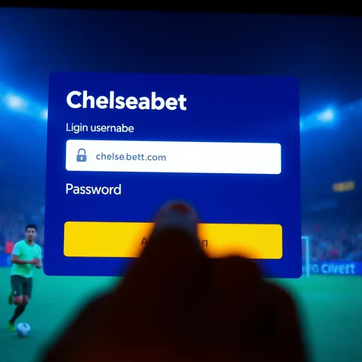 Login screen interface showing username and password entry fields for Chelseabet platform