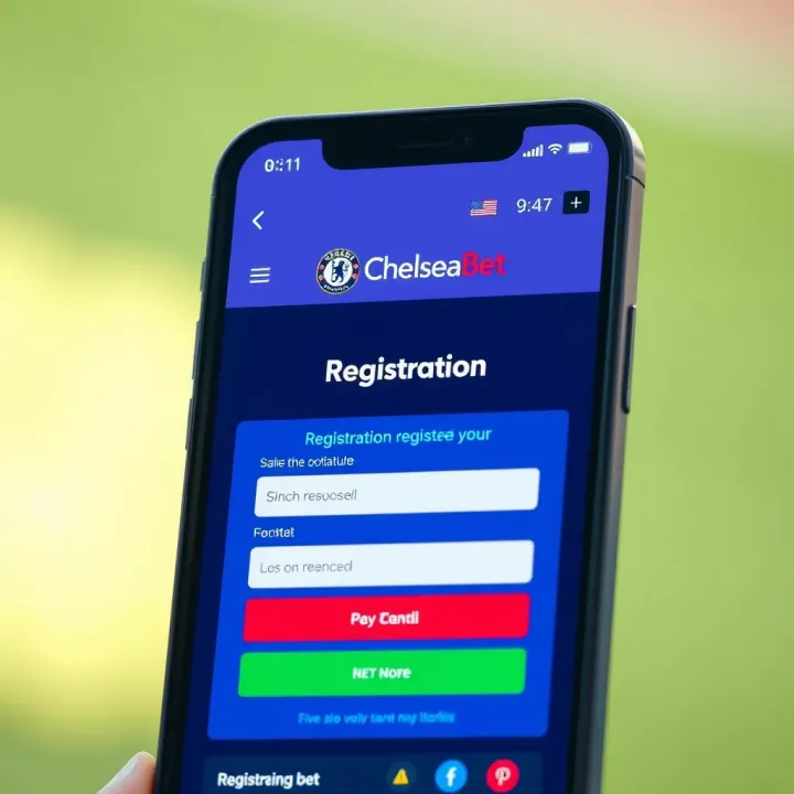 Screenshot of ChelseaBet mobile app showing registration form for new users in Nigeria