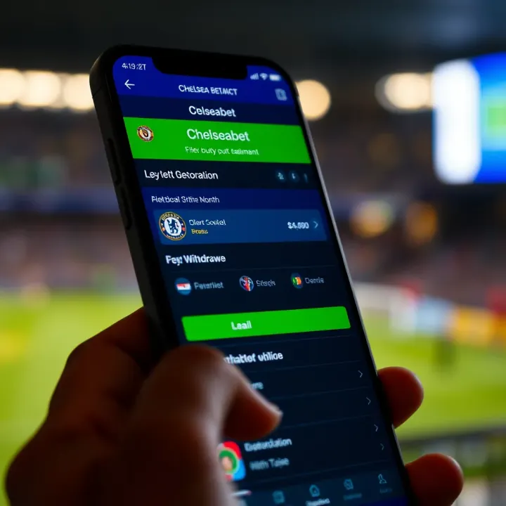 Mobile screen showing Chelseabet app withdrawal interface with payment options