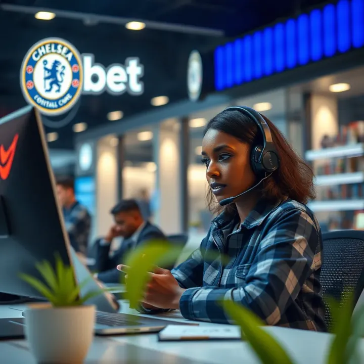 Customer support agent responding to inquiries through digital communication channels