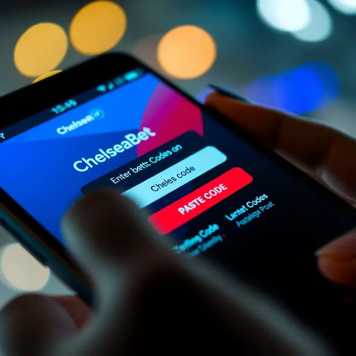 Entering Betting Codes on ChelseaBet Mobile App User interface of ChelseaBet app showing code input field on mobile device