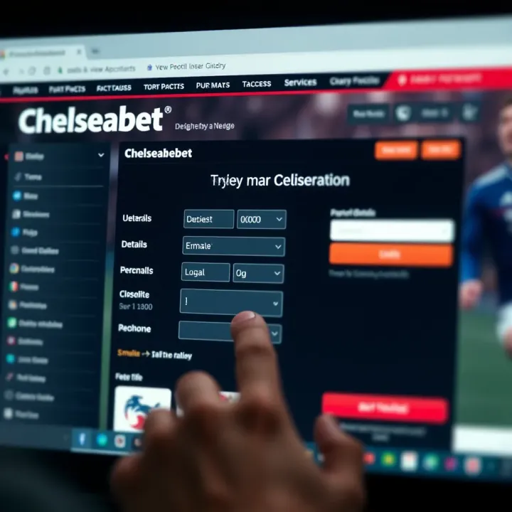 User entering personal details on Chelseabet registration page