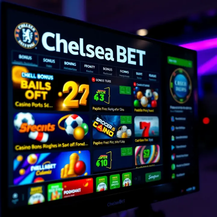 Interface showing casino bonus offers available on ChelseaBet platform