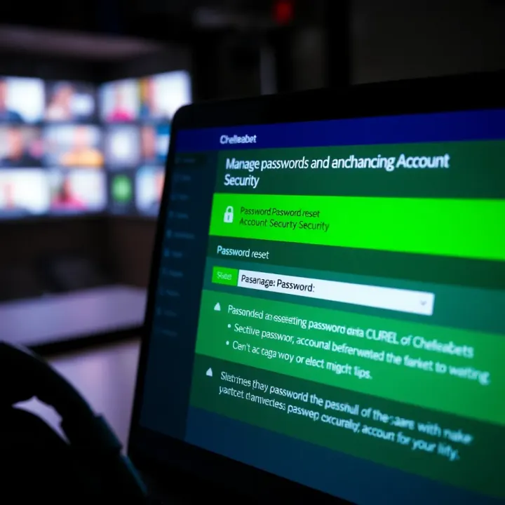 Screen showing password reset options and security tips for Chelseabet Uganda users