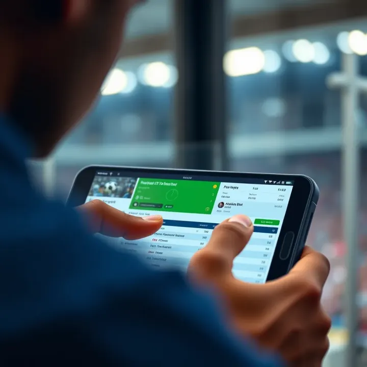 User navigating the My Chelseabet Shop platform on a mobile device displaying football betting options