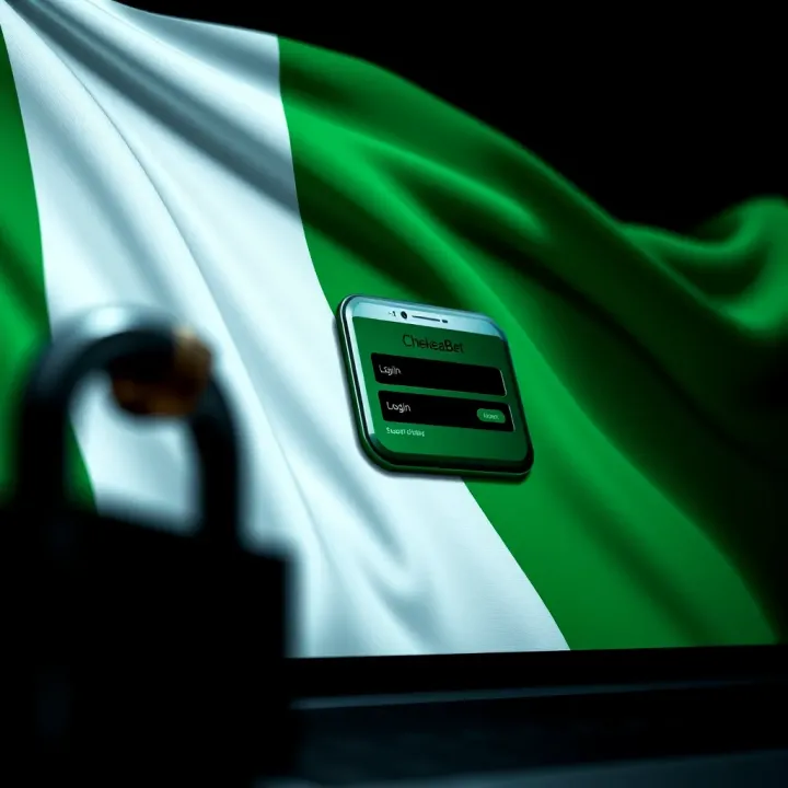 Secure login interface of ChelseaBet platform with Nigerian flag background