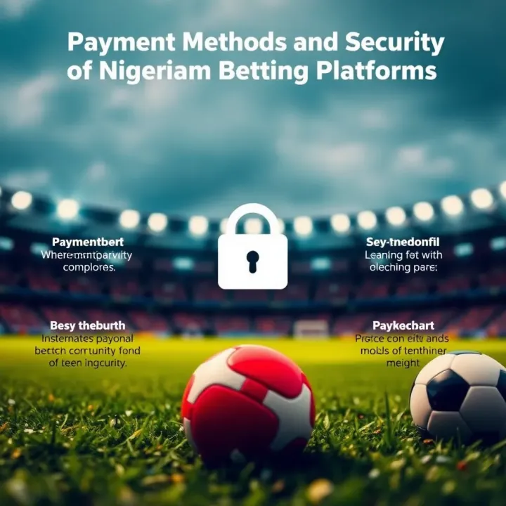 Graphic illustrating payment methods and security features for Nigerian sports betting platforms