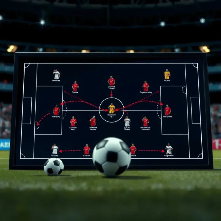 Tactical board showing soccer strategies and formation adjustments