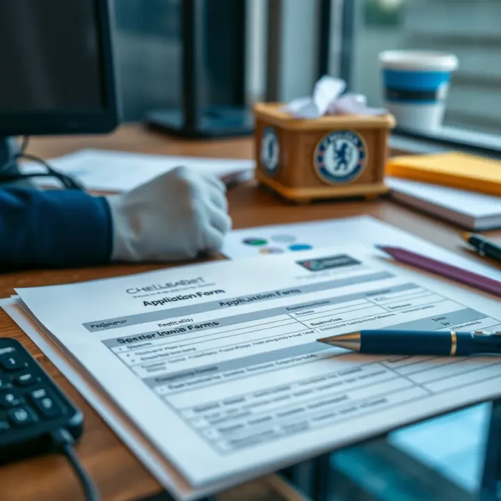 Application form and necessary documents displayed on a desk