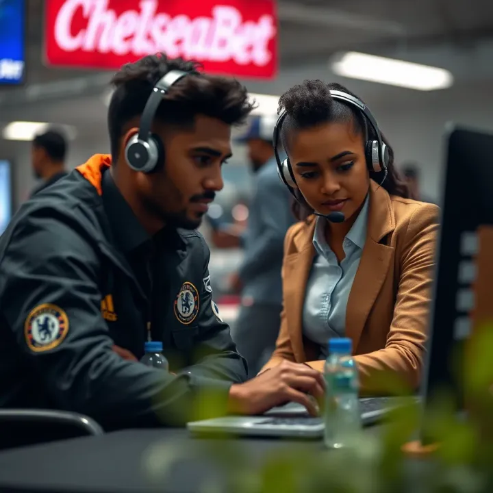 Customer support representative assisting a user with withdrawal issues on ChelseaBet platform