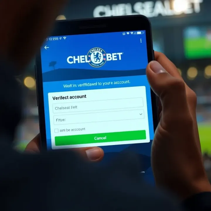 User verifying ChelseaBet account through official app interface