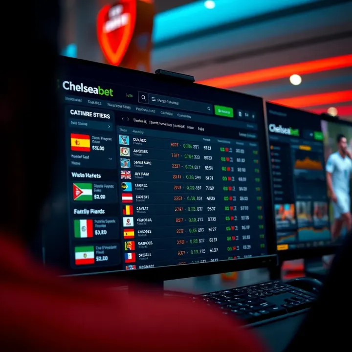 Dashboard showing live sports betting options with vibrant odds and market selections