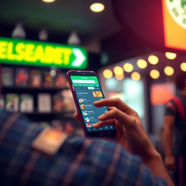 Exploring Sports Betting Options on Chelseabet Platform User browsing Chelseabet sports betting options on a smartphone