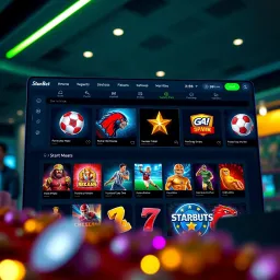 User interface of ChelseaBet Starburst showing sports betting and slot game options
