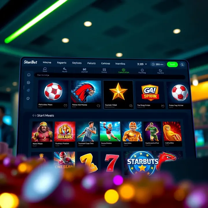 User interface of ChelseaBet Starburst showing sports betting and slot game options