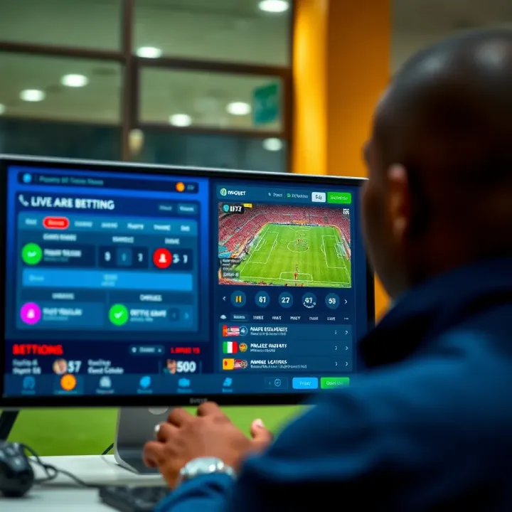 User interface showcasing Mlite sports betting options with live match updates and odds